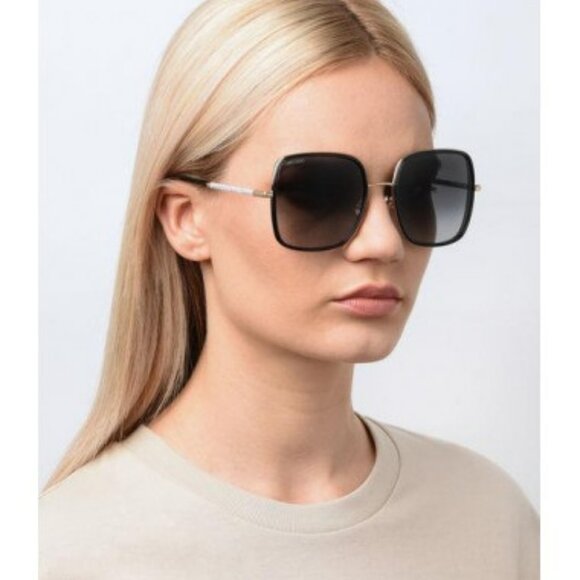 Jimmy Choo Accessories - Jimmy Choo Women Black Gold Grey Square BRAND NEW Sunglasses JAYLA/S 02F7